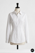 Chemise Oxford Femme Tall Blanche 100% Coton — Coupe Cintrée Taille Haute