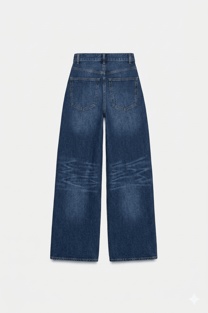 JEAN TALL EXTRA WIDE LEG HIGHT WAIST BRUT DENIM - OVERSIXTALL36 - 3836