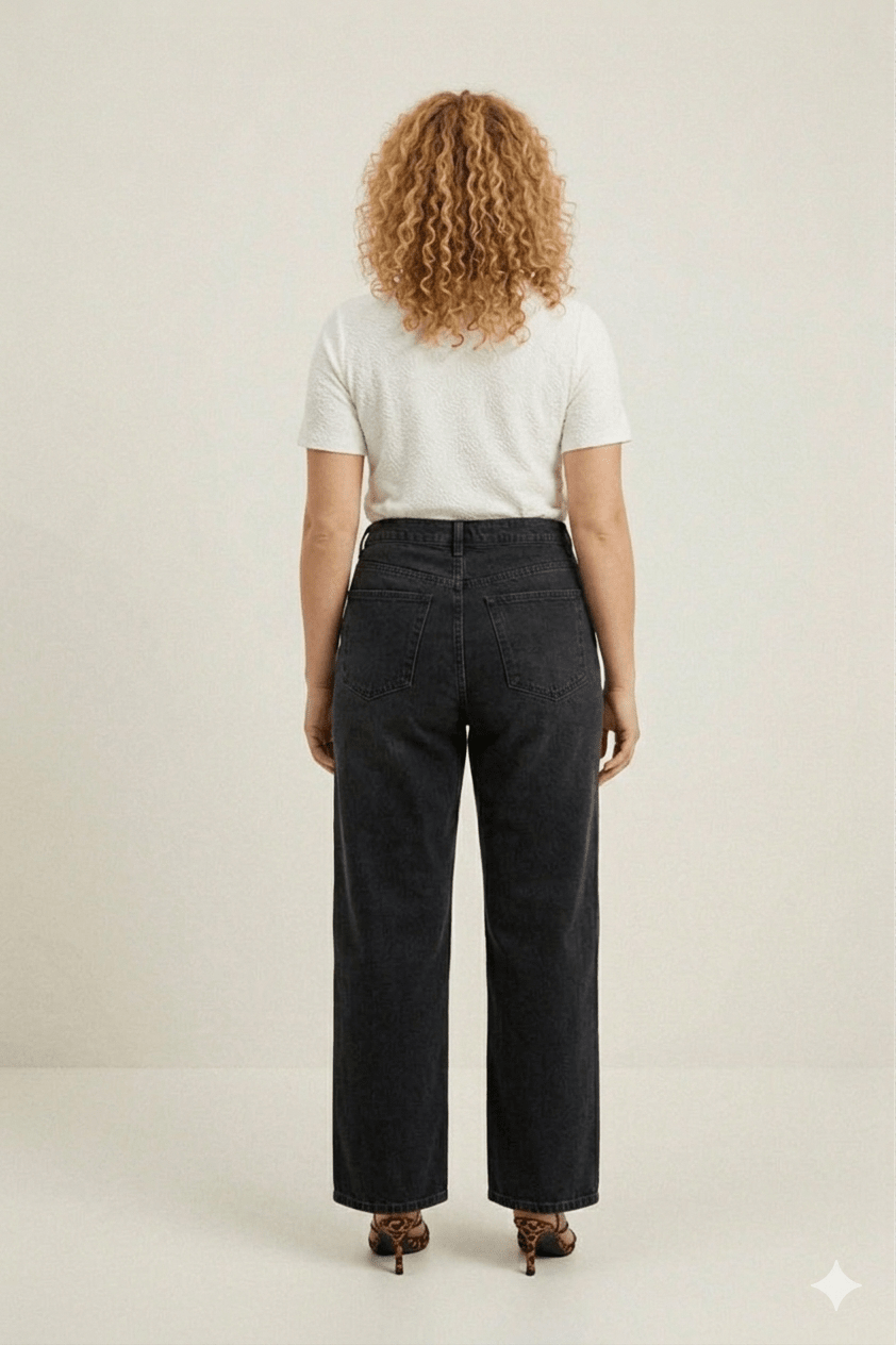 JEAN TALL EXTRA WIDE LEG HIGHT WAIST NOIR DENIM - OVERSIXTALL36 - 3836