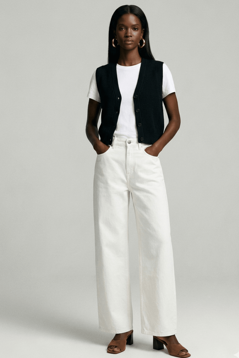 Jean wide leg écru grande femme tall coupe ample style mode femme grande france